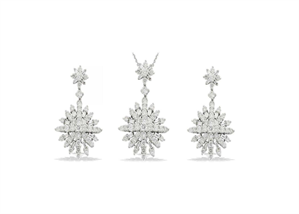 Rhodium Plated | CZ Studded Pendant Sets